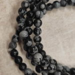 náramok Obsidian vločkový 19 cm ♥ 6 mm