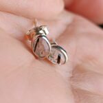 Náušnice krištáľ s turmalínovými tyčinkami  / cca 5x7 mm