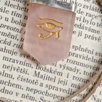 Rose quartz pendant HORUS EYE