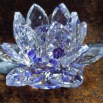 Lotosový kvet / brúsený krištál * feng shui - ((violet)) 10 cm
