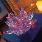 Lotosový kvet / brúsený krištál * feng shui - ((ružový)) 10 cm