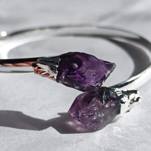 Bracelet amethyst silver plated