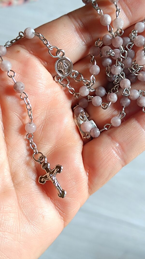 Prayer beads from stones violet 38*4mm - Image 1