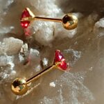 Andara ♥  Andaré  * Earrings "DOTS" 4x12 mm RED