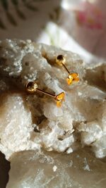 Andara ♥  Andaré  * Earrings "DOTS" 4x12 mm YELLOW