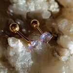 Andara ♥  Andaré  * náušničky bodky * 4x12 mm fialové