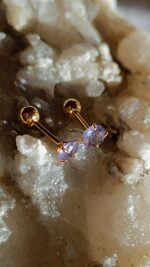 Andara ♥  Andaré  * Earrings "DOTS" 4x12 mm VIOLET