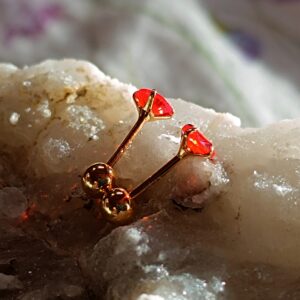 Andara ♥  Andaré  * náušničky bodky * 4x12 mm oranžové