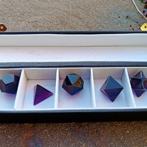 Andara - krabička s andarkovými posvätnymi symbolmi Platónske telesá *TMAVO-FIALOVA*