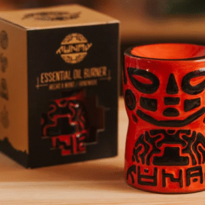 keramická aromalampa MUNAY Ayahuasca Peru červená